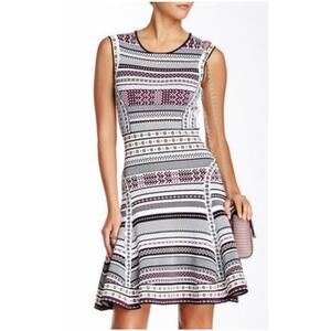 Diane Von Furstenberg Eleanor Jacquard A Line Dress Printed Chic Size M